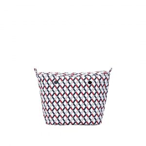 O bag classic diamond pattern fabric zip-up inner bag