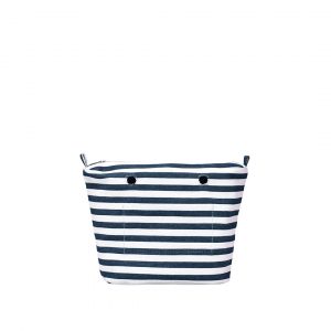 O bag mini wide stripe deauville fabric zip-up inner bag
