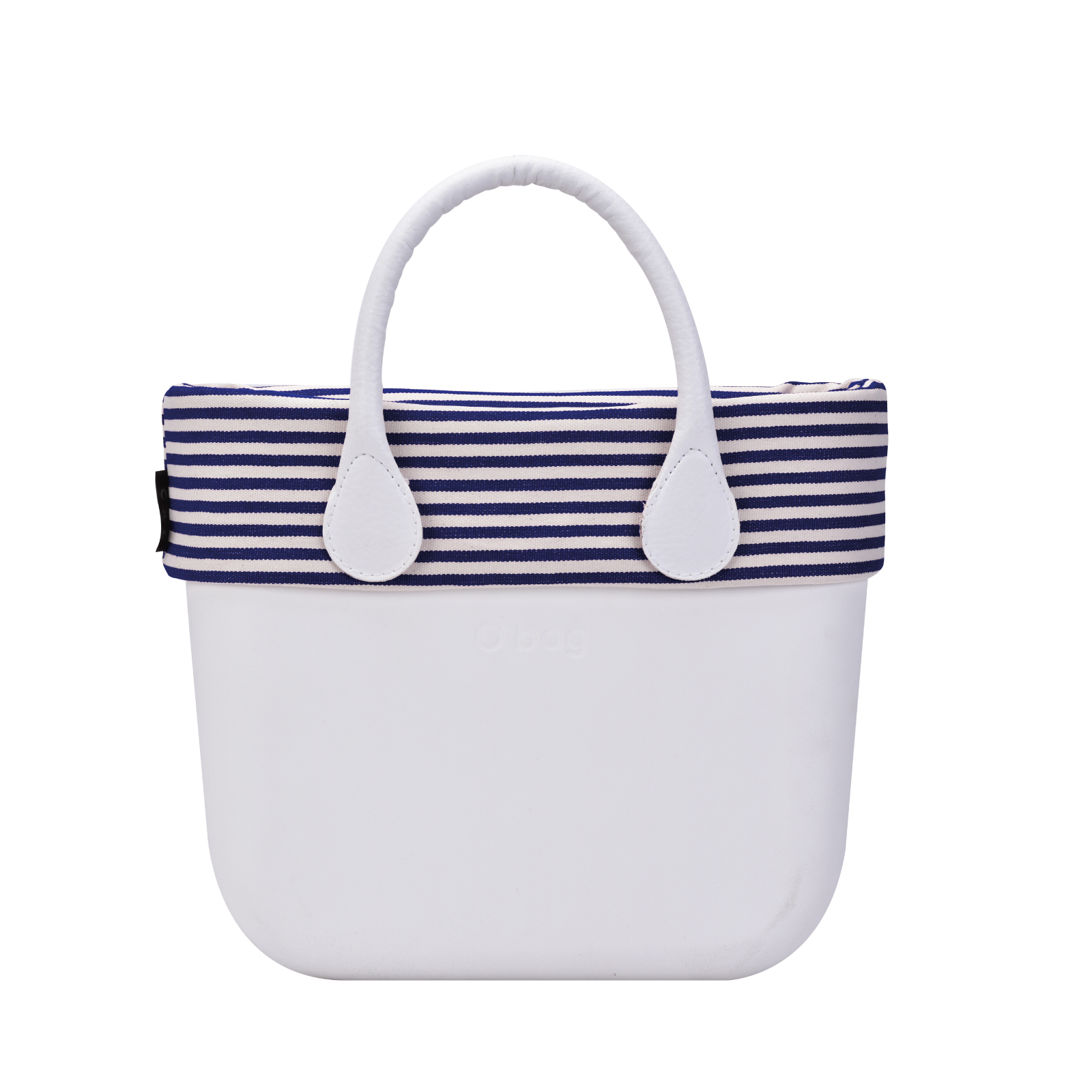 O bag mini in black with narrow stripe trim – HandBags