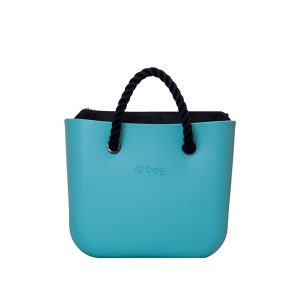 O bag mini in turquoise with short rope handles - HandBags