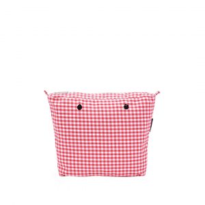 O bag mini Vichy fabric zip-up inner bag