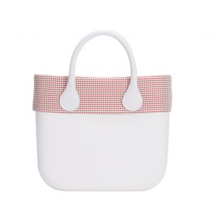 O bag mini micro check fabric trim