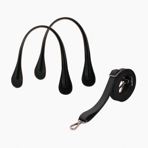 O square tear drop faux leather Handle with shoulder strap